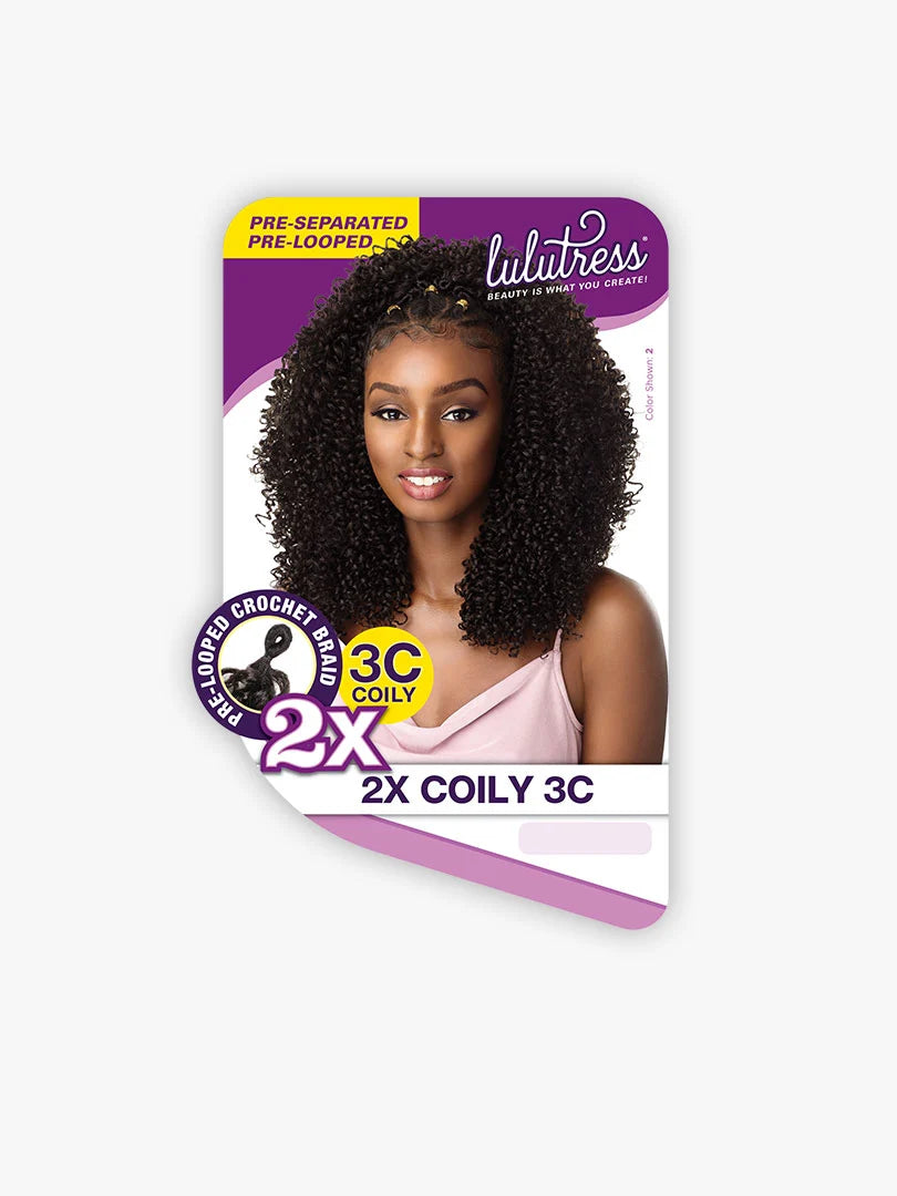 SENSATIONNEL - LULUTRESS - 2X COILY 3C PRE-LOOPED CROCHET BRAIDING HAIR