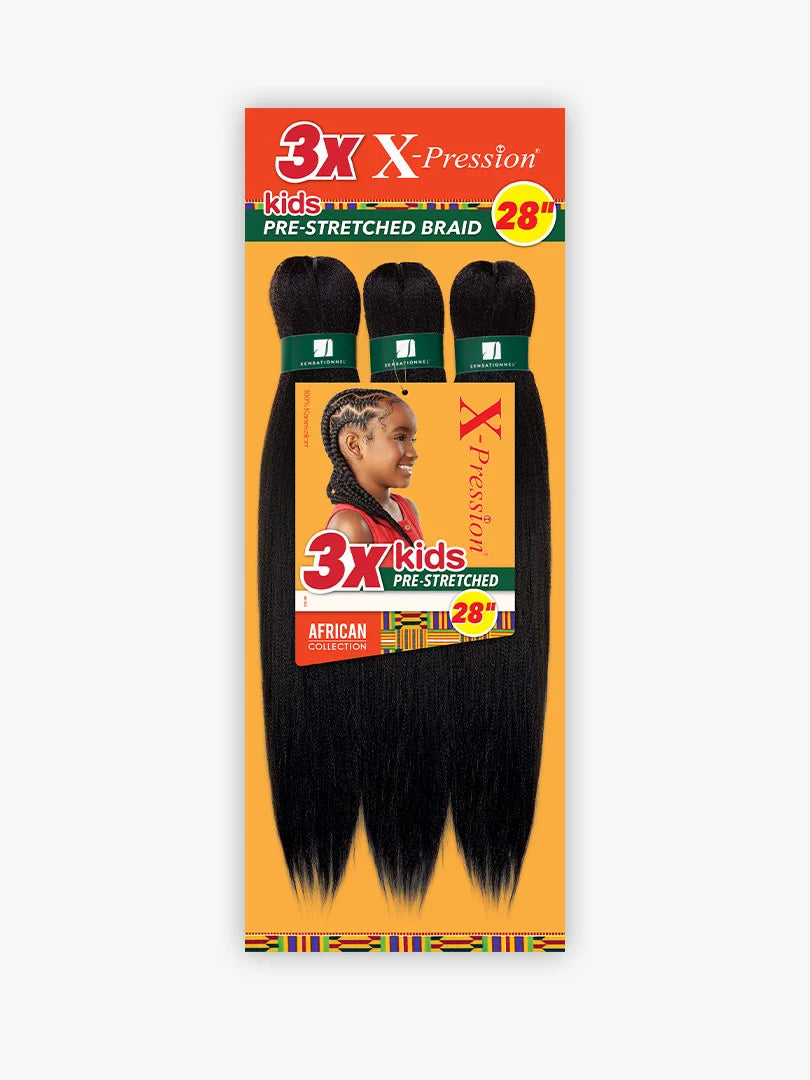 SENSATIONNEL - 3X X-PRESSION KIDS PRE-STRETCHED BRAIDING HAIR  28″