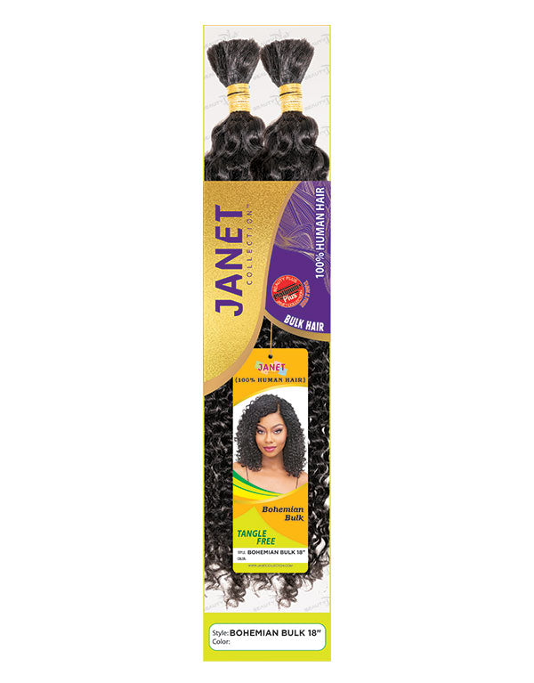 JANET COLLECTION BOHEMIAN BULK 18&quot; HUMAN BRAIDING HAIR