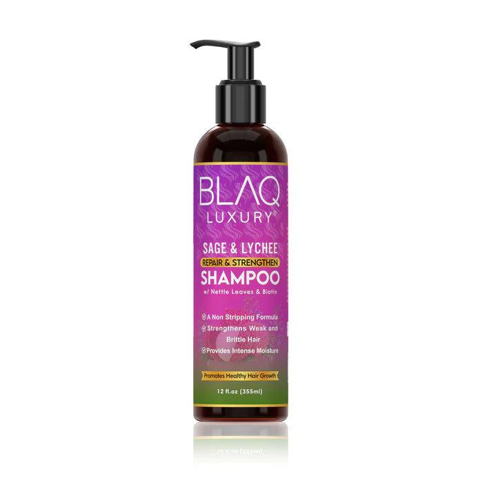 BLAQ LUXURY SAGE &amp; LYCHEE REPAIR &amp; STRENGTHEN SHAMPOO 12 OZ