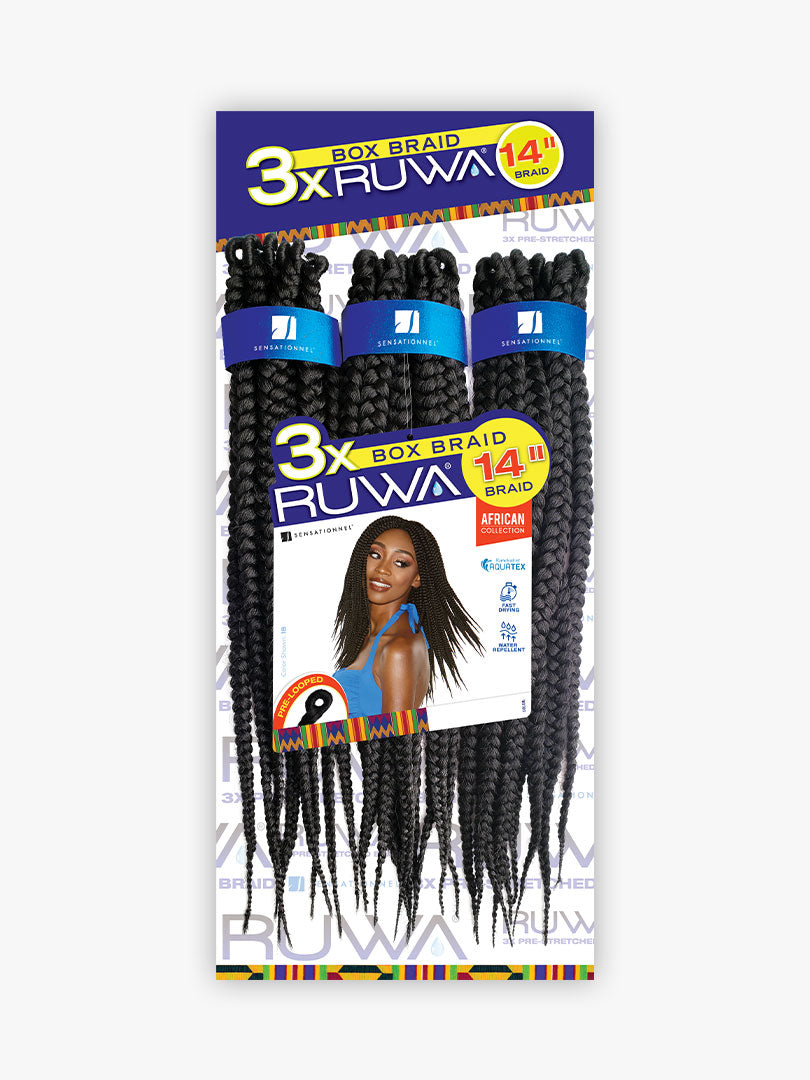 SENSATIONNEL - 3X RUWA BOX BRAID 14″ CROCHET BRAIDING HAIR