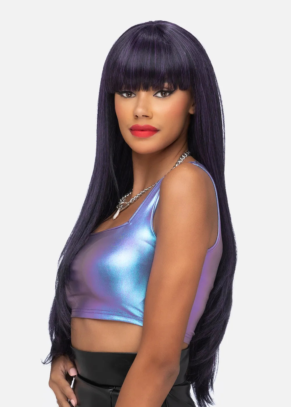 VIVICA FOX COLLECTION- SKYLER 29″ LAYERED STRAIGHT BUMP STYLE WITH FRINGED BANG WIG