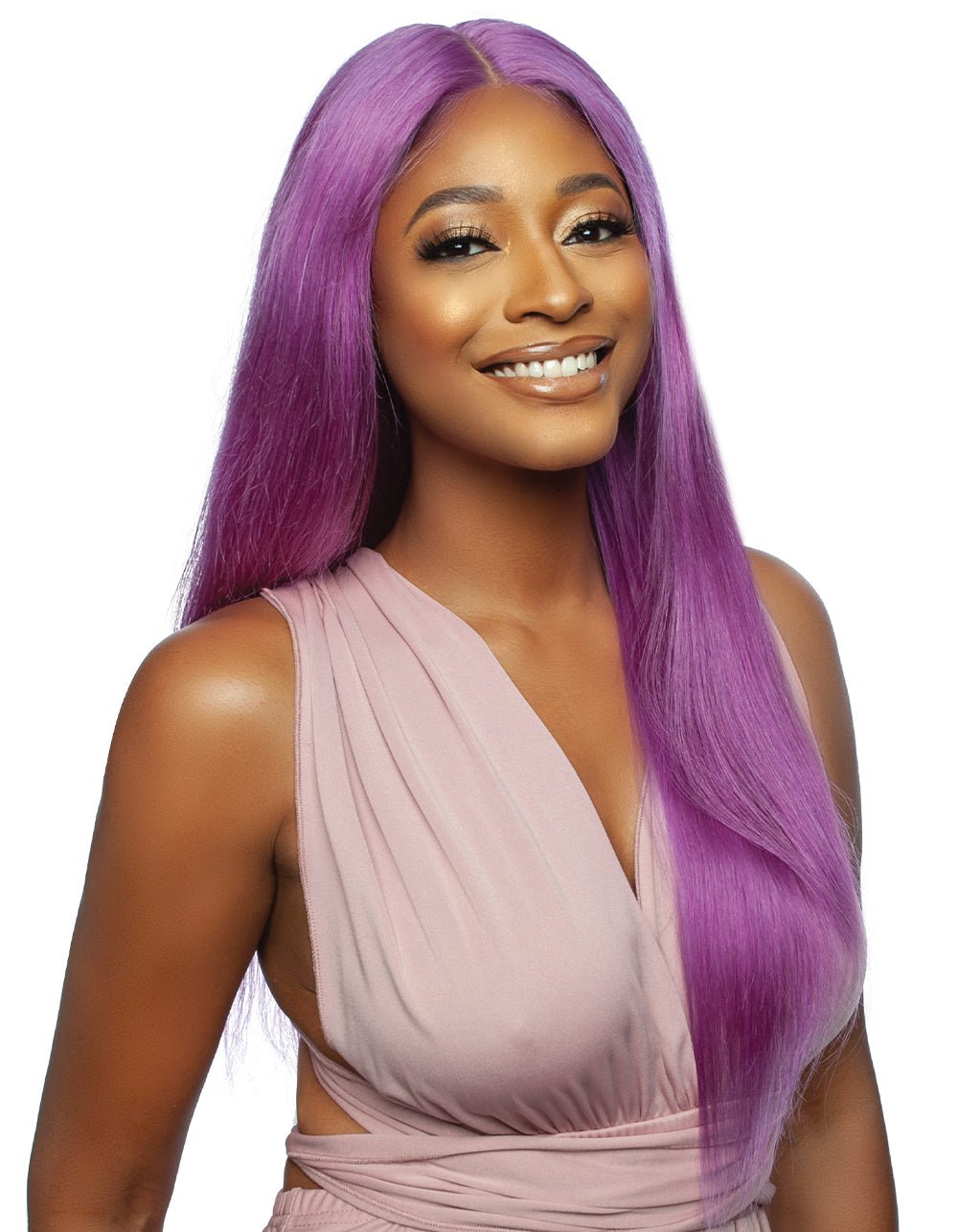 TRILL -  TROC206 - 13A VIOLET PURPLE STRAIGHT 100% UNPROCESSED HUMAN 20” HAIR WIG