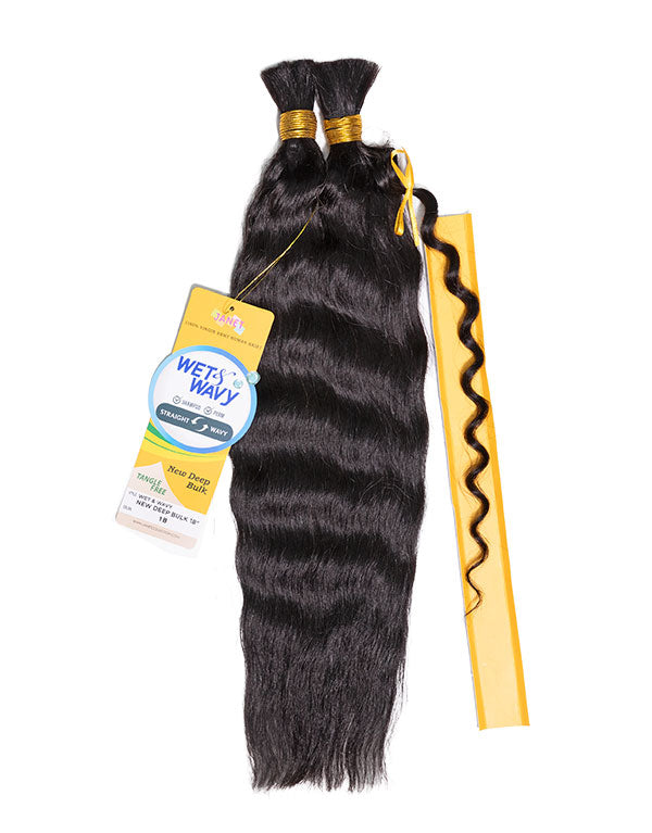 JANET COLLECTION WET &amp; WAVY NEW DEEP BULK 18&quot; HUMAN BRAIDING HAIR