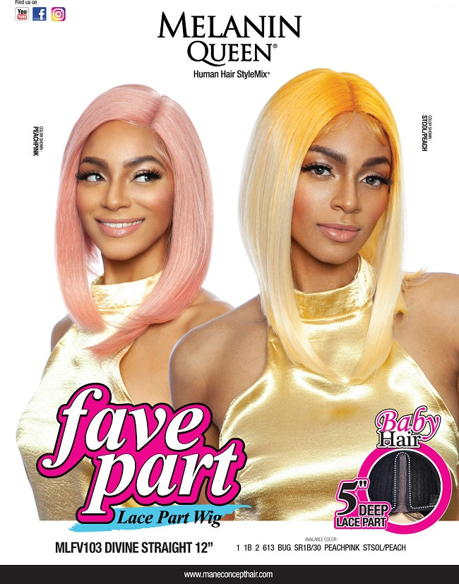 MELANIN - MLFV103 - DIVINE STRAIGHT 12&quot; LACE FRONT WIG