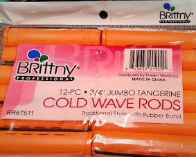 BRITTY® ROD C/WAVE JUMBO- 12 PIECES 3/4&quot; TANGERINE