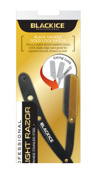 BLACK ICE PROFESSIONAL BLACK HANDLE GOLD LOCK RAZOR