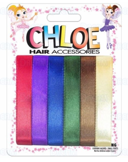 CHLOE HAIR RIBBON 6PC 0.5″