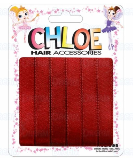 CHLOE HAIR RIBBON 6PC 0.5″