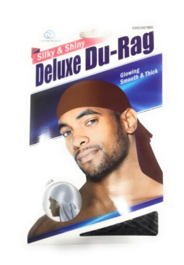 Deluxe Luxury Silky Shiny Durag 360 Wave Builder Smooth Thick Du Rag Black  