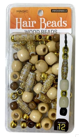 100 Pcs Natural Wooden Beads for Braids and Jewelry