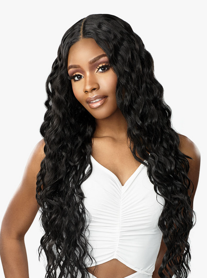 SENSATIONNEL - BUTTA LACE HUMAN HAIR BLEND LOOSE CURLY 32″ LACE FRONT WIG